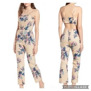 Leith | Tan Floral Jumpsuit